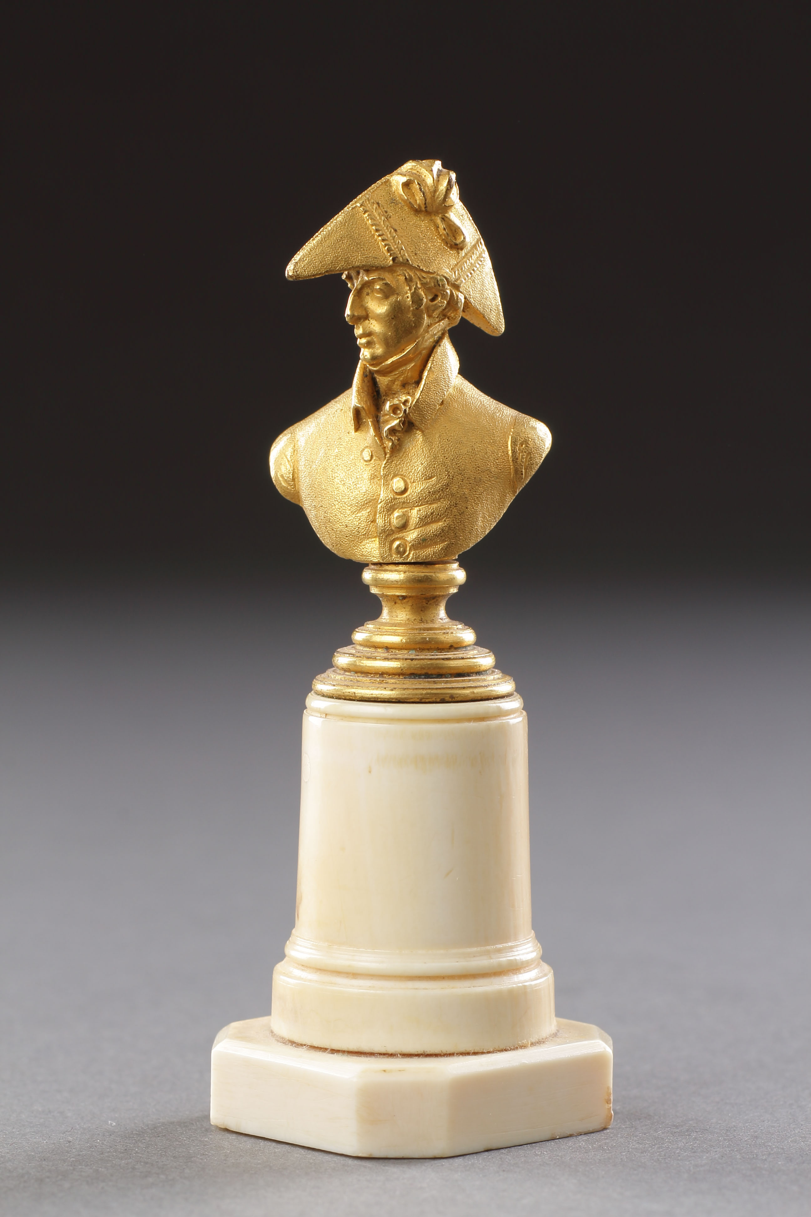 Miniature English Regency Ormolu Bronze Bust of the Duke of Wellington